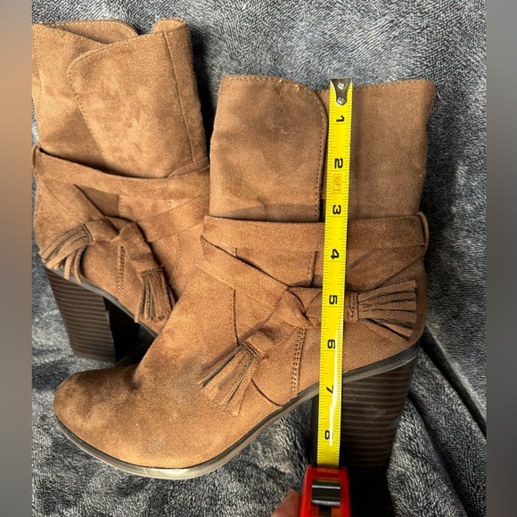Parker & Sky Women’s Brown Suede Chunk Heel Ankle Boots Size 8.5 - Picture 8 of 9